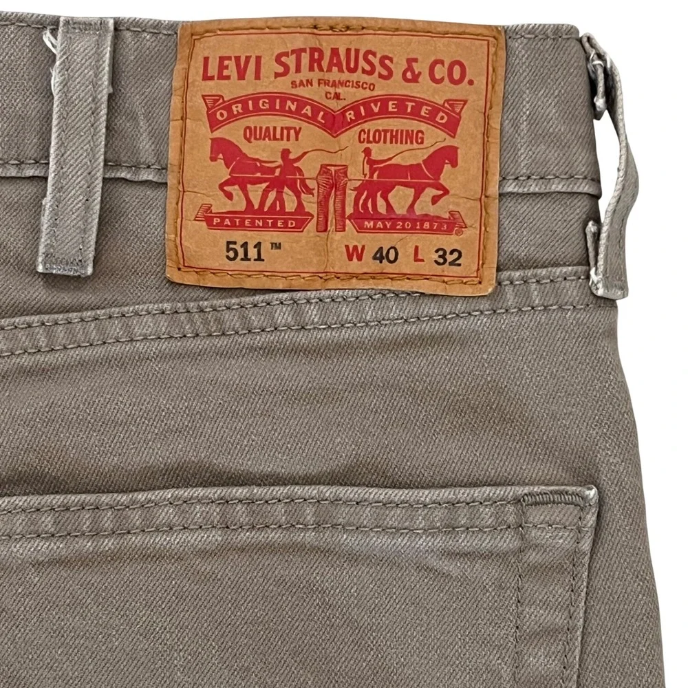 Levi's Mens 511 Slim Fit Jeans 40x32 Brown Denim Stretch Modern Tailored Look